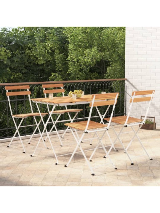 5dílný skládací bistro set masivní akáciové dřevo a ocel