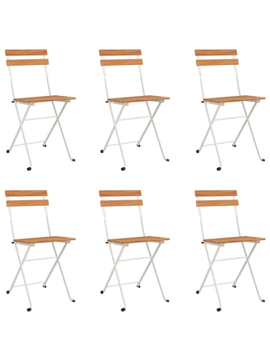 7dílný skládací bistro set masivní akáciové dřevo a ocel