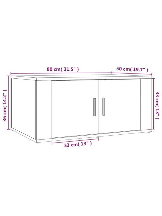 Konferenční stolek černý 80 x 50 x 36 cm kompozitní dřevo
