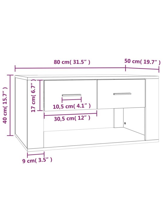 Konferenční stolek černý 80 x 50 x 40 cm kompozitní dřevo