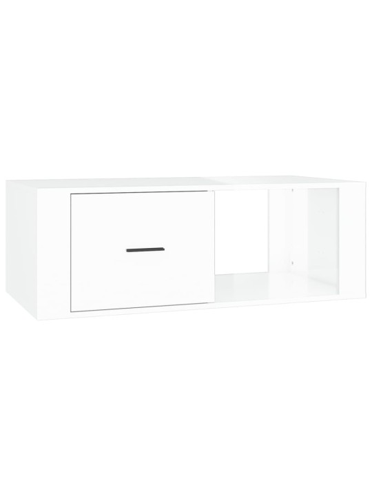 Konferenční stolek lesklý bílý 100x50,5x35 cm kompozitní dřevo