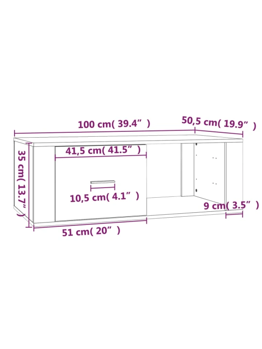 Konferenční stolek dub sonoma 100x50,5x35 cm kompozitní dřevo