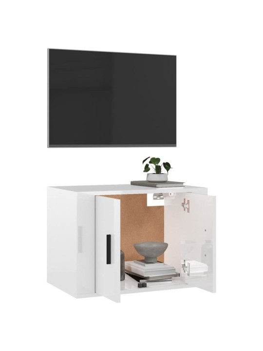 Nástěnná TV skříňka bílá s vysokým leskem 57 x 34,5 x 40 cm