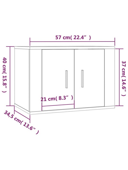 Nástěnná TV skříňka bílá s vysokým leskem 57 x 34,5 x 40 cm