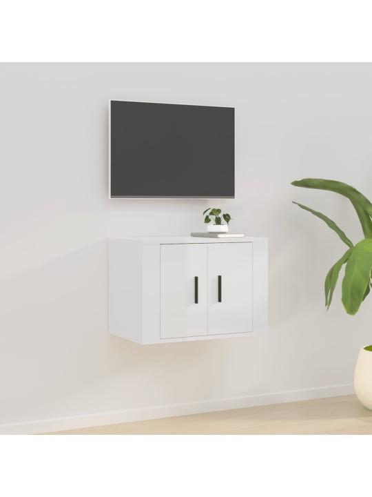 Nástěnná TV skříňka bílá s vysokým leskem 57 x 34,5 x 40 cm