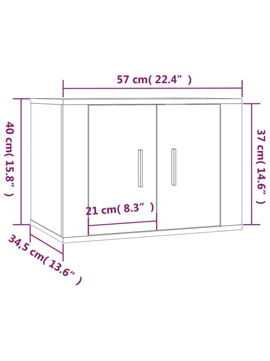 Nástěnná TV skříňka kouřový dub 57 x 34,5 x 40 cm
