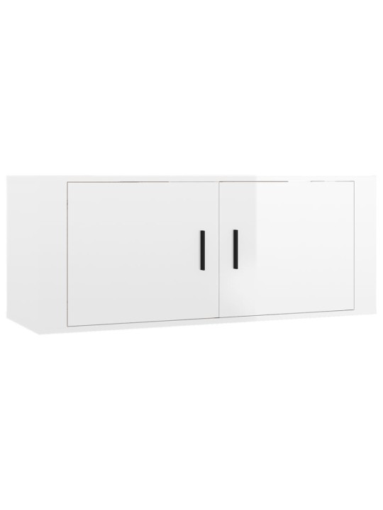 Nástěnná TV skříňka bílá s vysokým leskem 100x34,5x40 cm