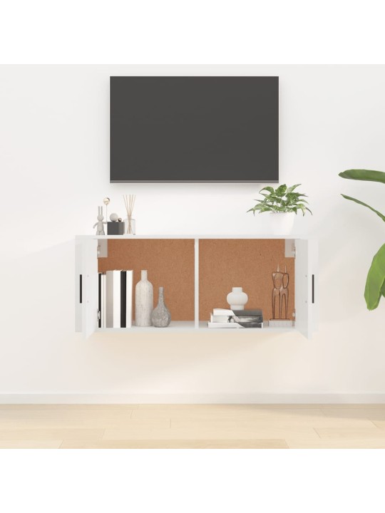 Nástěnná TV skříňka bílá s vysokým leskem 100x34,5x40 cm