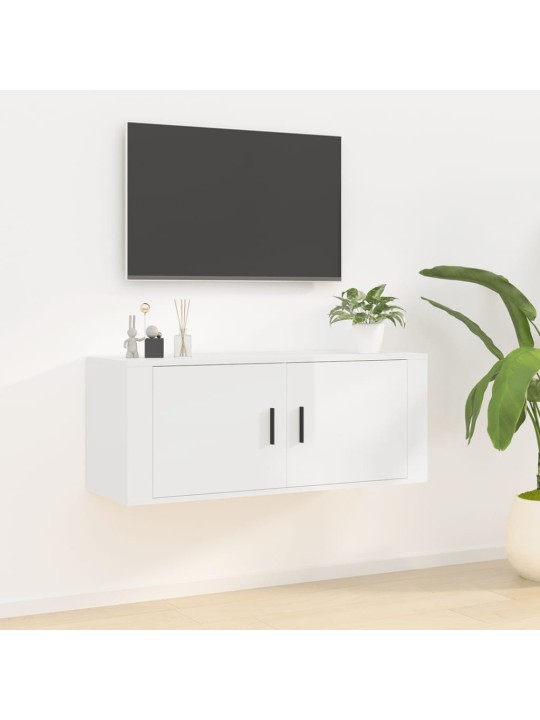 Nástěnná TV skříňka bílá s vysokým leskem 100x34,5x40 cm