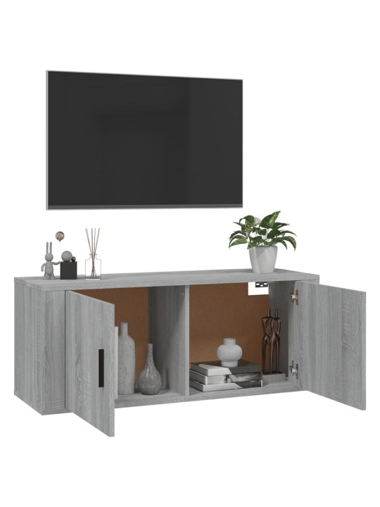 Nástěnná TV skříňka šedá sonoma 100 x 34,5 x 40 cm