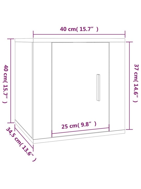 Nástěnná TV skříňka bílá s vysokým leskem 40 x 34,5 x 40 cm