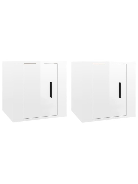 Nástěnné TV skříňky 2 ks bílé s vysokým leskem 40x34,5x40 cm
