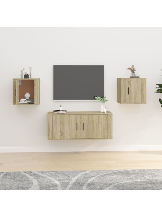 Nástěnné TV skříňky 2 ks dub sonoma 40 x 34,5 x 40 cm