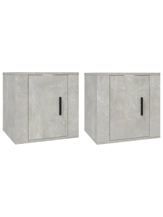 Nástěnné TV skříňky 2 ks betonově šedé 40 x 34,5 x 40 cm