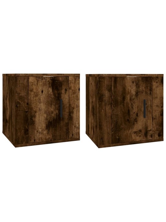 Nástěnné TV skříňky 2 ks kouřový dub 40 x 34,5 x 40 cm