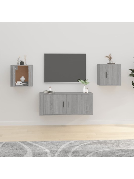 Nástěnné TV skříňky 2 ks šedé sonoma 40 x 34,5 x 40 cm