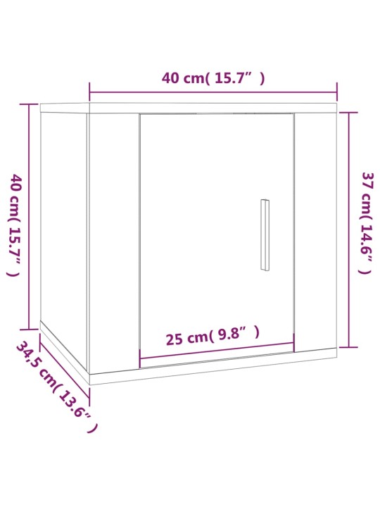 Nástěnné TV skříňky 2 ks hnědý dub 40 x 34,5 x 40 cm