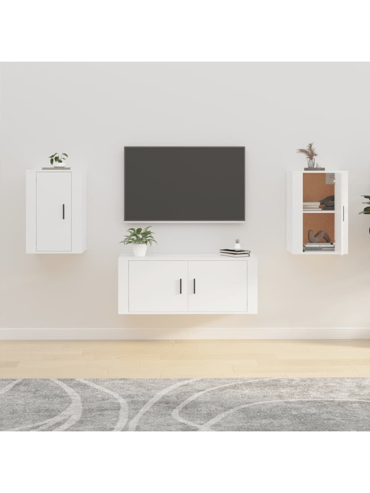 Nástěnné TV skříňky 2 ks bílé 40 x 34,5 x 60 cm