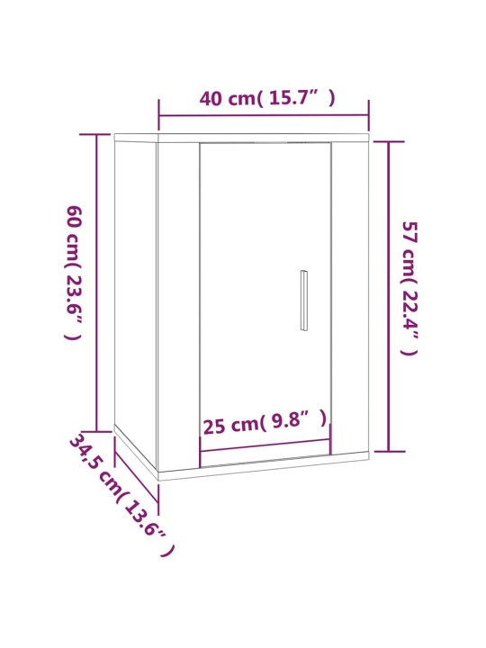 Nástěnná TV skříňka bílá s vysokým leskem 40 x 34,5 x 60 cm