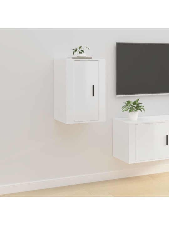 Nástěnná TV skříňka bílá s vysokým leskem 40 x 34,5 x 60 cm
