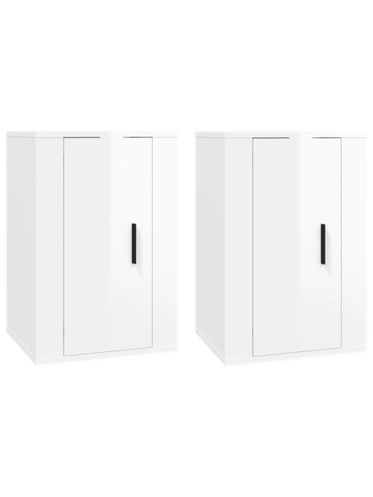 Nástěnné TV skříňky 2 ks bílé s vysokým leskem 40x34,5x60 cm