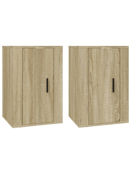 Nástěnné TV skříňky 2 ks dub sonoma 40 x 34,5 x 60 cm
