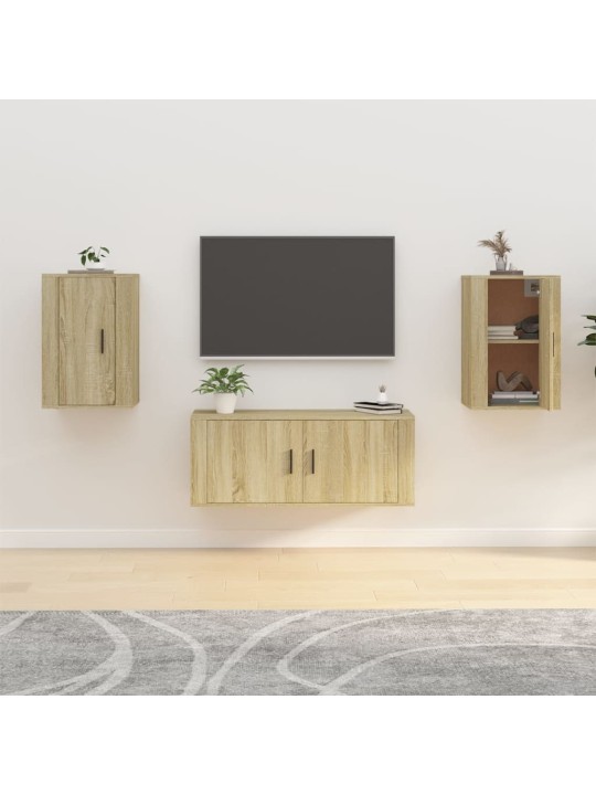 Nástěnné TV skříňky 2 ks dub sonoma 40 x 34,5 x 60 cm