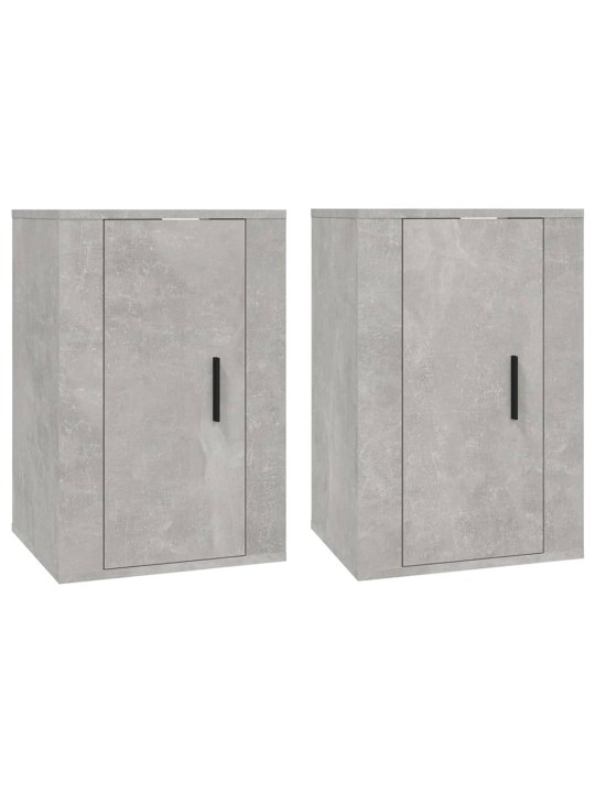 Nástěnné TV skříňky 2 ks betonově šedé 40 x 34,5 x 60 cm