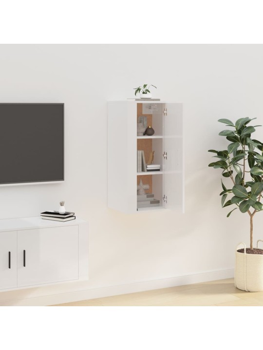 Nástěnná TV skříňka bílá s vysokým leskem 40x34,5x80 cm