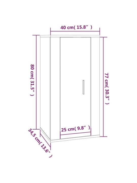 Nástěnná TV skříňka bílá s vysokým leskem 40x34,5x80 cm