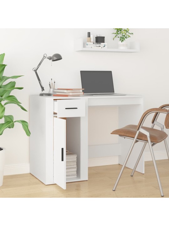 Psací stůl bílý 100 x 49 x 75 cm kompozitní dřevo