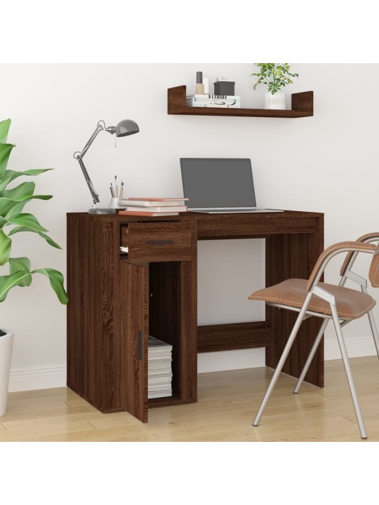 Psací stůl hnědý dub 100 x 49 x 75 cm kompozitní dřevo