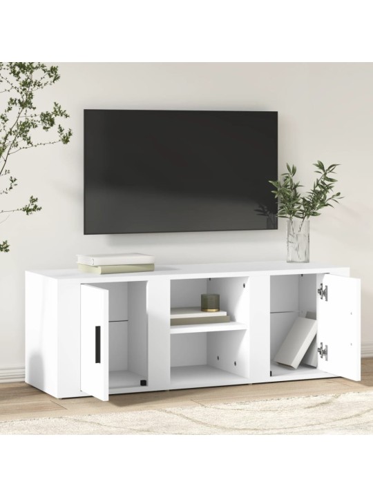 TV skříňka bílá 100x31,5x35 cm kompozitní dřevo