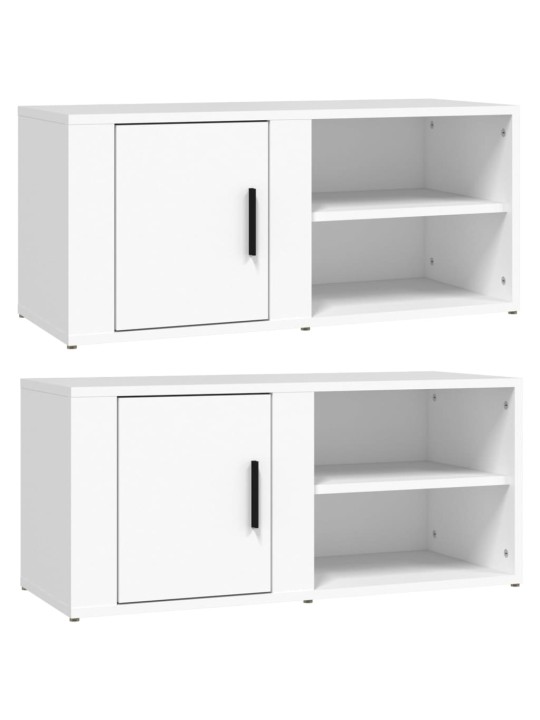 TV skříňky 2 ks bílé 80 x 31,5 x 36 cm kompozitní dřevo