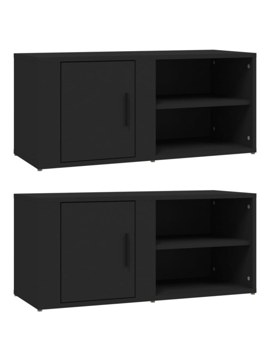 TV skříňky 2 ks černé 80 x 31,5 x 36 cm kompozitní dřevo