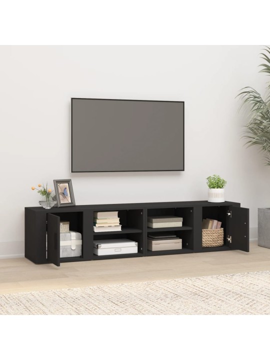 TV skříňky 2 ks černé 80 x 31,5 x 36 cm kompozitní dřevo