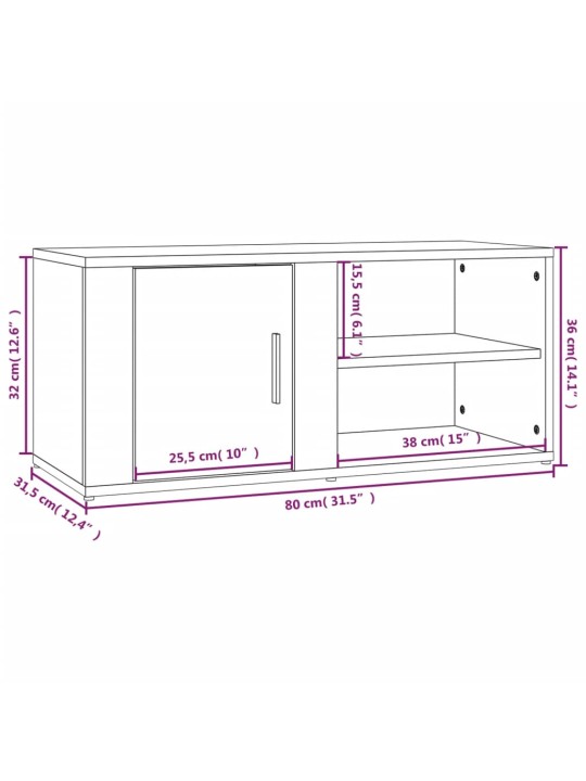 TV skříňky 2 ks černé 80 x 31,5 x 36 cm kompozitní dřevo