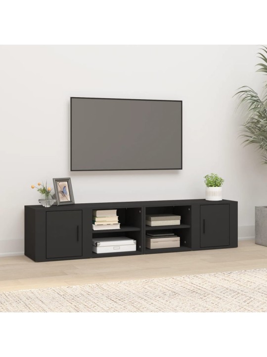 TV skříňky 2 ks černé 80 x 31,5 x 36 cm kompozitní dřevo