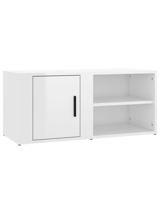 TV skříňka bílá s vysokým leskem 80x31,5x36 cm kompozitní dřevo