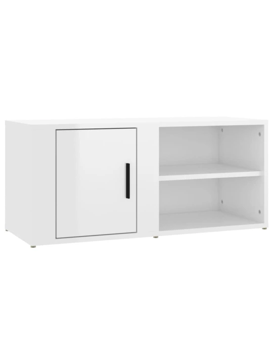 TV skříňka bílá s vysokým leskem 80x31,5x36 cm kompozitní dřevo