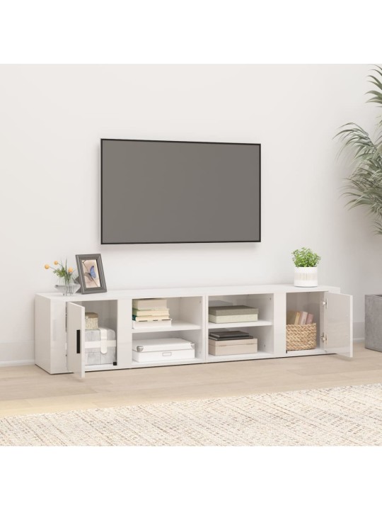 TV skříňky 2 ks bílé vysoký lesk 80x31,5x36 cm kompozitní dřevo