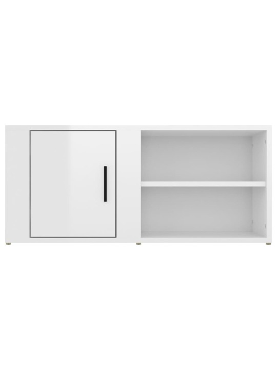 TV skříňky 2 ks bílé vysoký lesk 80x31,5x36 cm kompozitní dřevo