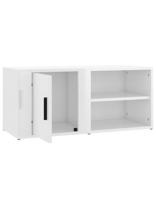 TV skříňky 2 ks bílé vysoký lesk 80x31,5x36 cm kompozitní dřevo