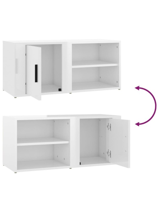 TV skříňky 2 ks bílé vysoký lesk 80x31,5x36 cm kompozitní dřevo