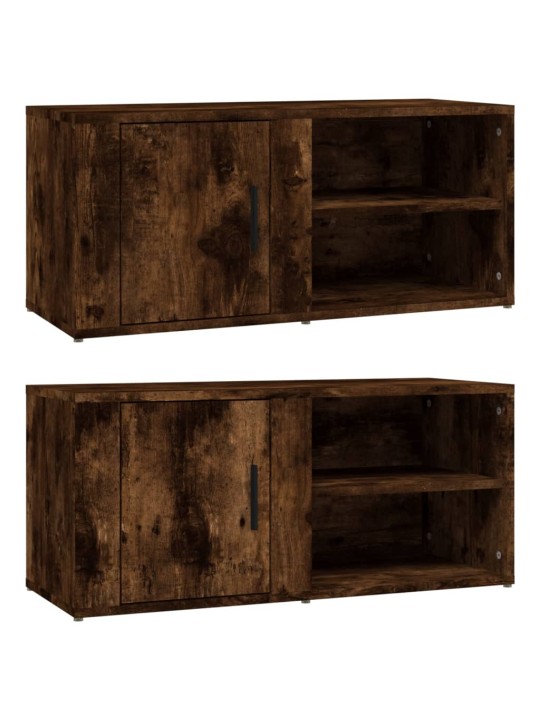 TV skříňky 2 ks kouřový dub 80 x 31,5 x 36 cm kompozitní dřevo