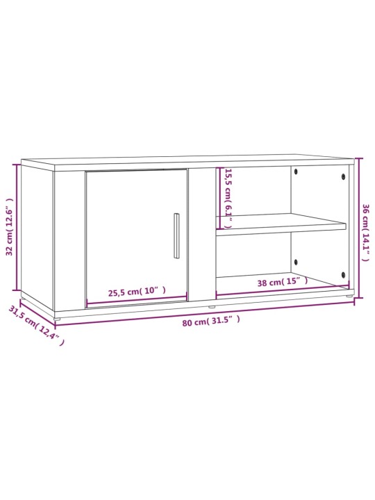 TV skříňky 2 ks šedé sonoma 80 x 31,5 x 36 cm kompozitní dřevo