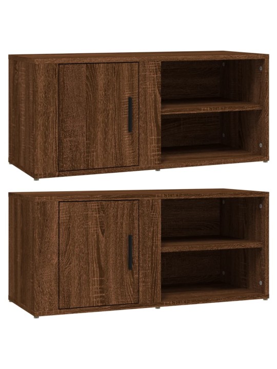 TV skříňky 2 ks hnědý dub 80 x 31,5 x 36 cm kompozitní dřevo