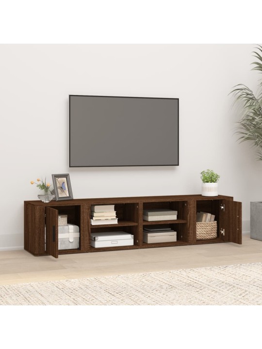 TV skříňky 2 ks hnědý dub 80 x 31,5 x 36 cm kompozitní dřevo