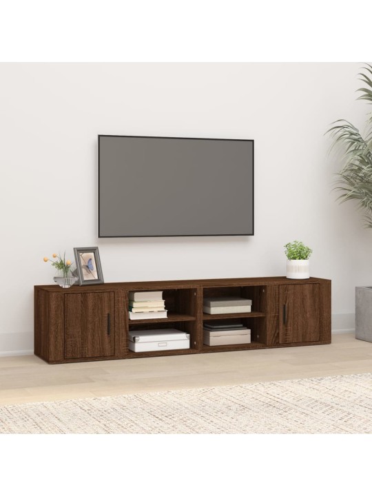 TV skříňky 2 ks hnědý dub 80 x 31,5 x 36 cm kompozitní dřevo