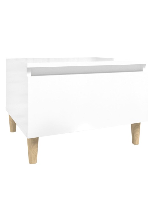 Odkládací stolky 2 ks lesklé bílé 50x46x35 cm kompozitní dřevo